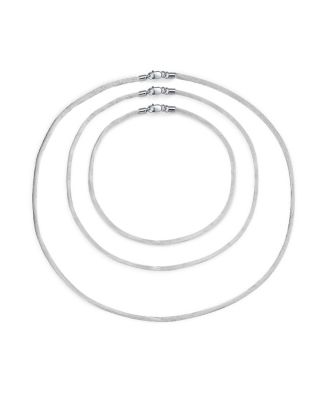 Set of 3 Satin Silk Cord Necklaces with Sterling Silver Clasp