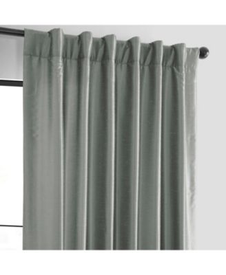 Silver Vintage Textured Faux Dupioni Silk Curtain