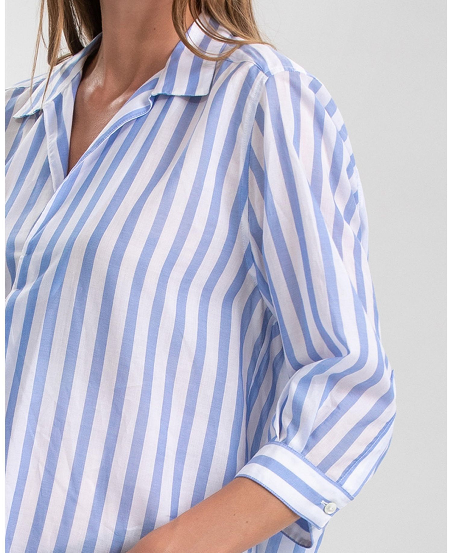 Maternity Classic Collared 3/4 Sleeve Blouse Panarea