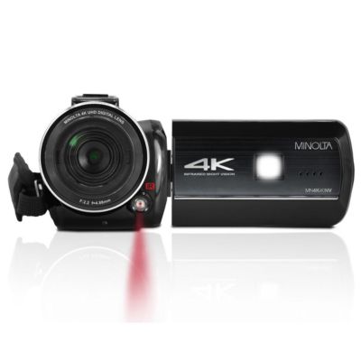 MN4K40NV 4K Ultra HD 30MP 3" Touchscreen Night Vision Camcorder with LED Light, Black