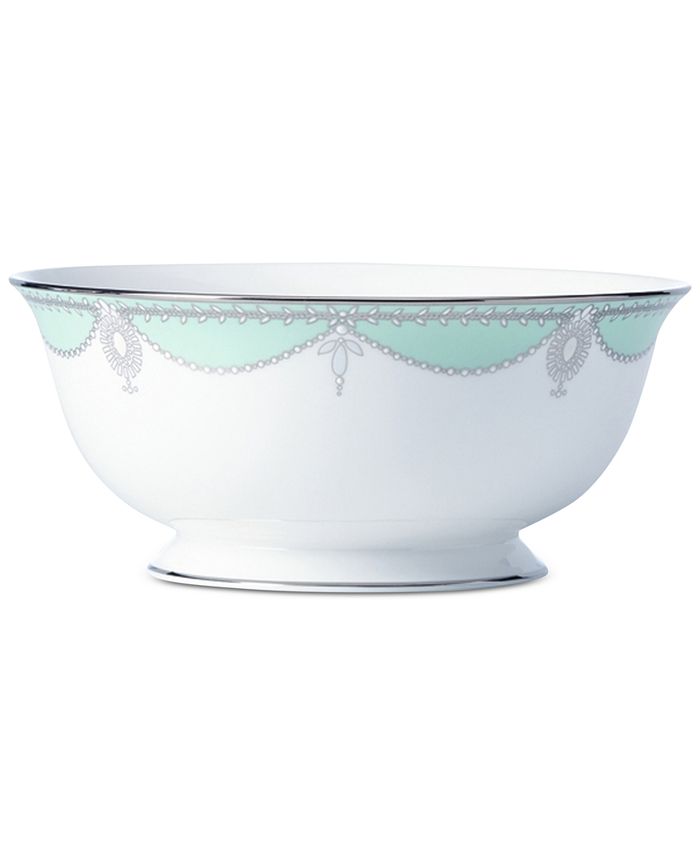 Marchesa by Lenox Empire Pearl Turquoise Bone China Serving Bowl Macy's