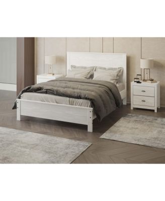 White Solid Wood Full Double Bed Frame