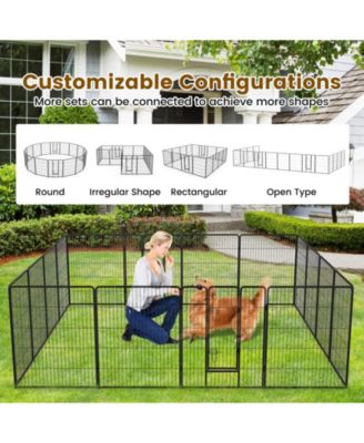 Slickblue Adjustable Height Dog Playpen with Lockable Door – Spacious Pet Play Area for Dogs