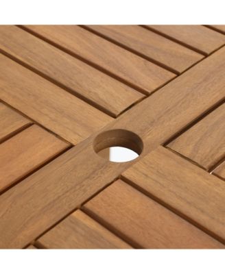 Outdoor Acacia Wood 37-Inch Counter Height 4-Person Dining Table