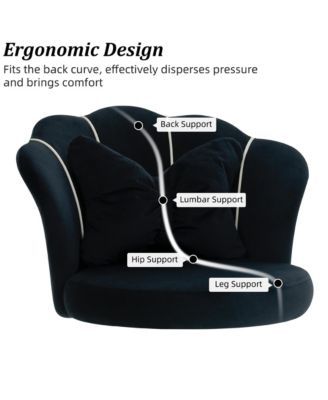 Modern Velvet Task Chair 360 Swivel Adjustable Height Office Chair