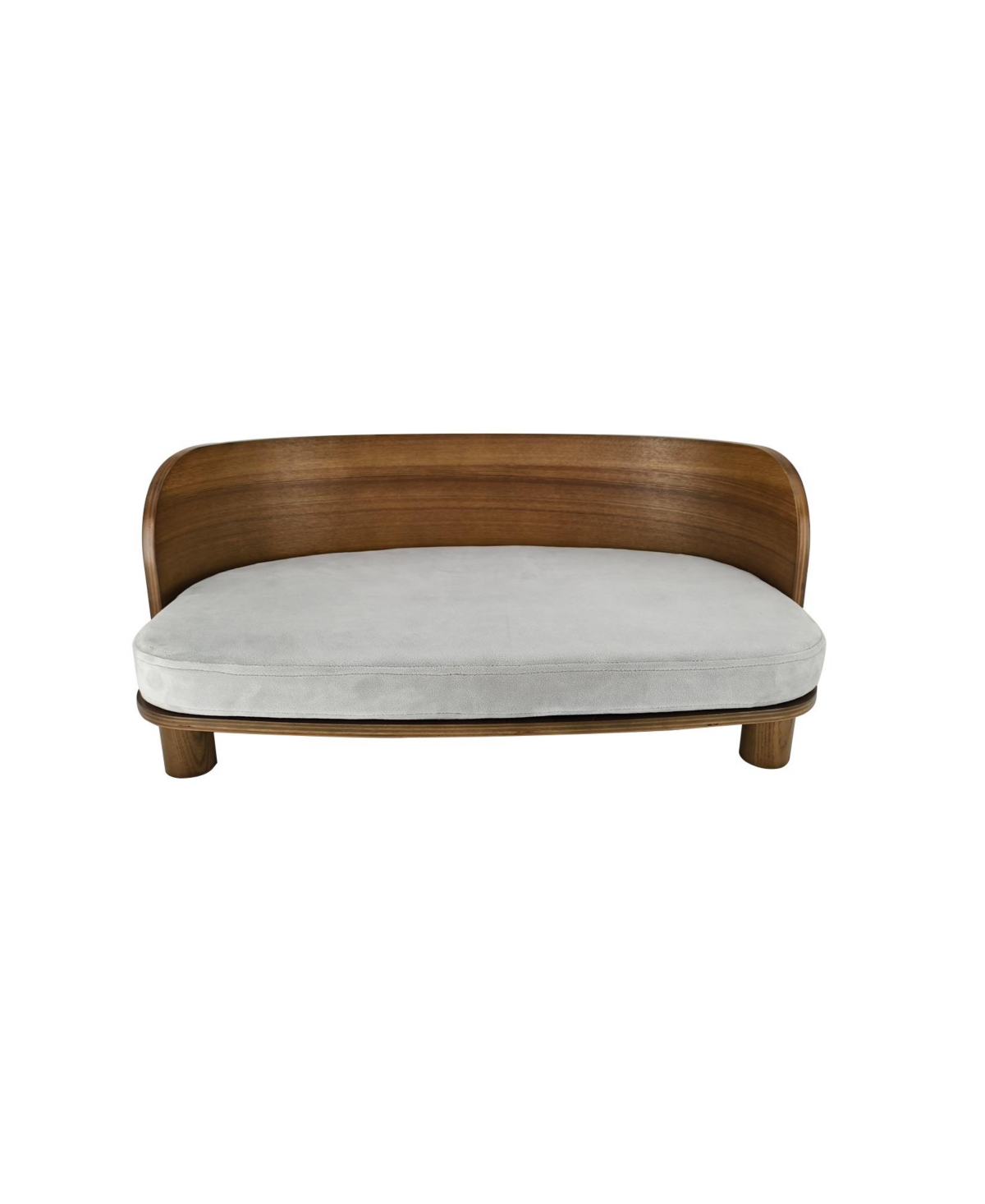 Wooden Elevated Cat&Dog Bed Stool With Pad for Indoor Pets - Grey