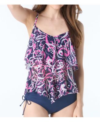 Beach House Portia Mesh Layer Tankini Top — Tummy Flattering Swimwear main image 0