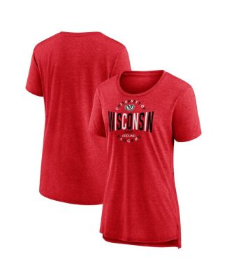 Fanatics - Women's Red Wisconsin Badgers True Classics Break It Down Tri-Blend T-Shirt