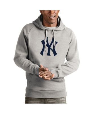 Antigua - Men's Heathered Gray New York Yankees Victory Pullover Hoodie