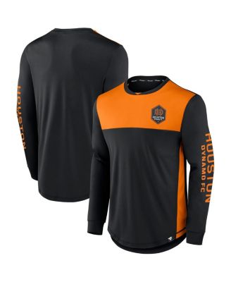 Fanatics - Men's Black/Orange Houston Dynamo FC Striker Long Sleeve T-Shirt