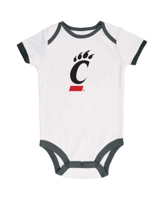 Baby Boys and Girls Black/Gray/White Cincinnati Bearcats Bodysuit Set 3-Pack