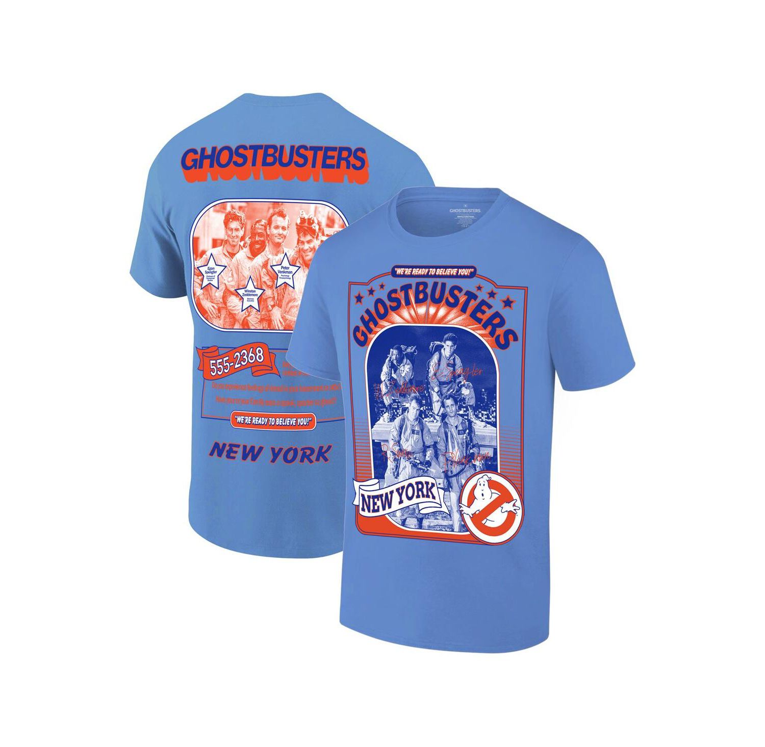 Men's Royal Ghostbusters New York Baseball T-Shirt