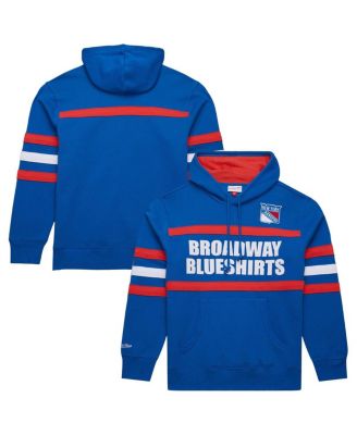 Mitchell & Ness - Men's Blue New York Rangers Head Coach Slogan Pullover Hoodie