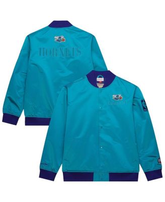 Mitchell & Ness - Men's Teal Charlotte Hornets Hardwood Classics Team OG 3.0 Lightweight Satin Full-Snap Jacket