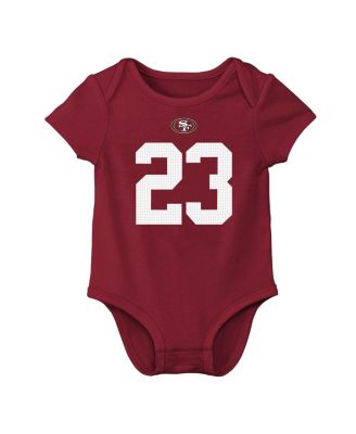 Baby Boys and Girls Christian McCaffrey Scarlet San Francisco 49ers Player Name Number Bodysuit