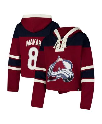 '47 Brand - Women's Cale Makar Burgundy Colorado Avalanche Superior Lacer Cropped Pullover Hoodie