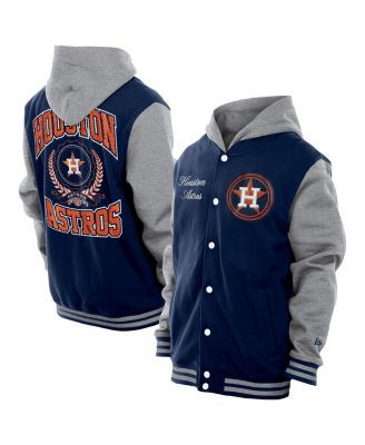 New Era - Men's Navy Houston Astros Throwback Prep Full-Snap Hoodie Jacket