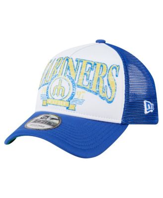 New Era - Men's Royal Seattle Mariners Distressed 9FORTY A-Frame Adjustable Trucker Hat