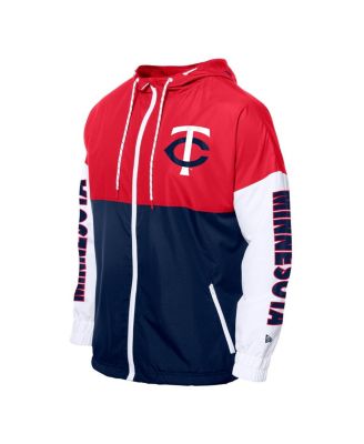 Men's Navy/Red Minnesota Twins Color Block Full-Zip Hoodie Windbreaker Jacket