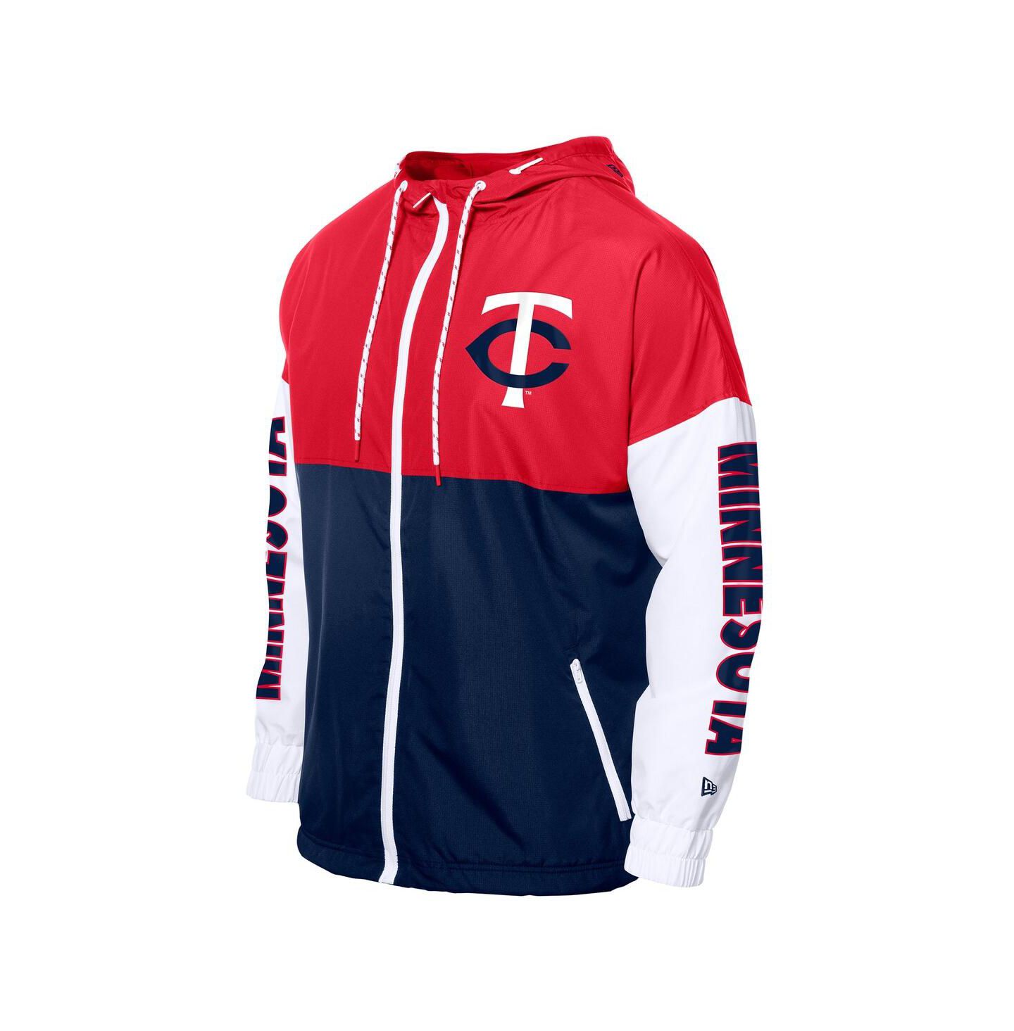 Мужские худи New Era Navy/Red Minnesota Twins Color Block Full-Zip Windbreaker Jacket — фото 2