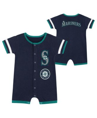 Outerstuff - Baby Boys and Girls 2-Piece Navy Seattle Mariners Double Hit Coverall Set