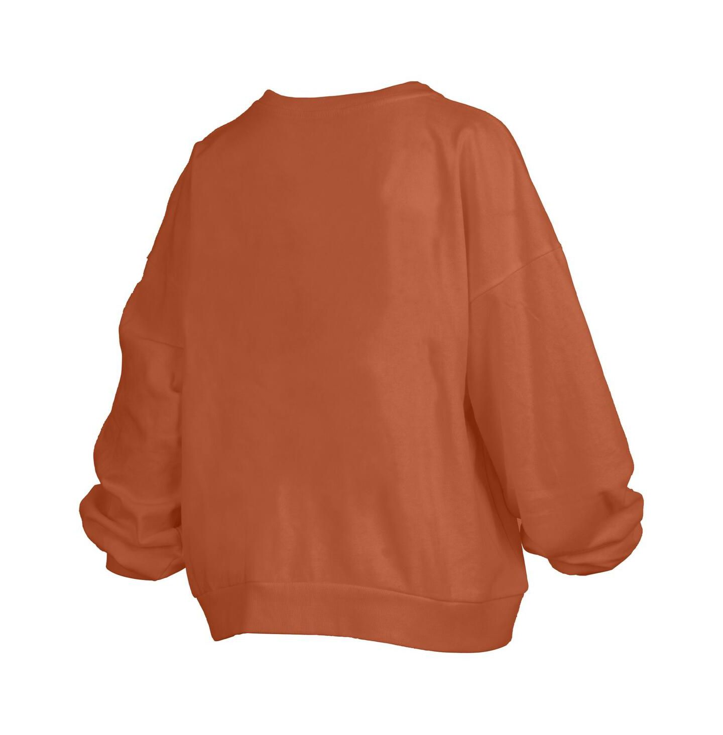 Женская толстовка Pressbox Texas Orange Texas Longhorns Janise Arch Over Logo Waist Length Oversized Pullover — фото 3