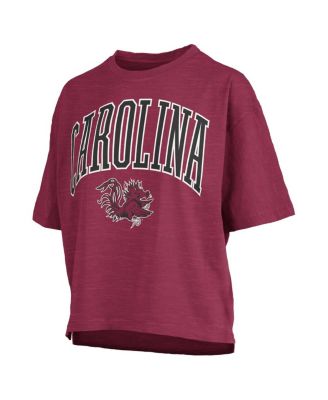 Women's Garnet South Carolina Gamecocks Nelson Arch Over Logo Waist Length Oversized Slub T-Shirt