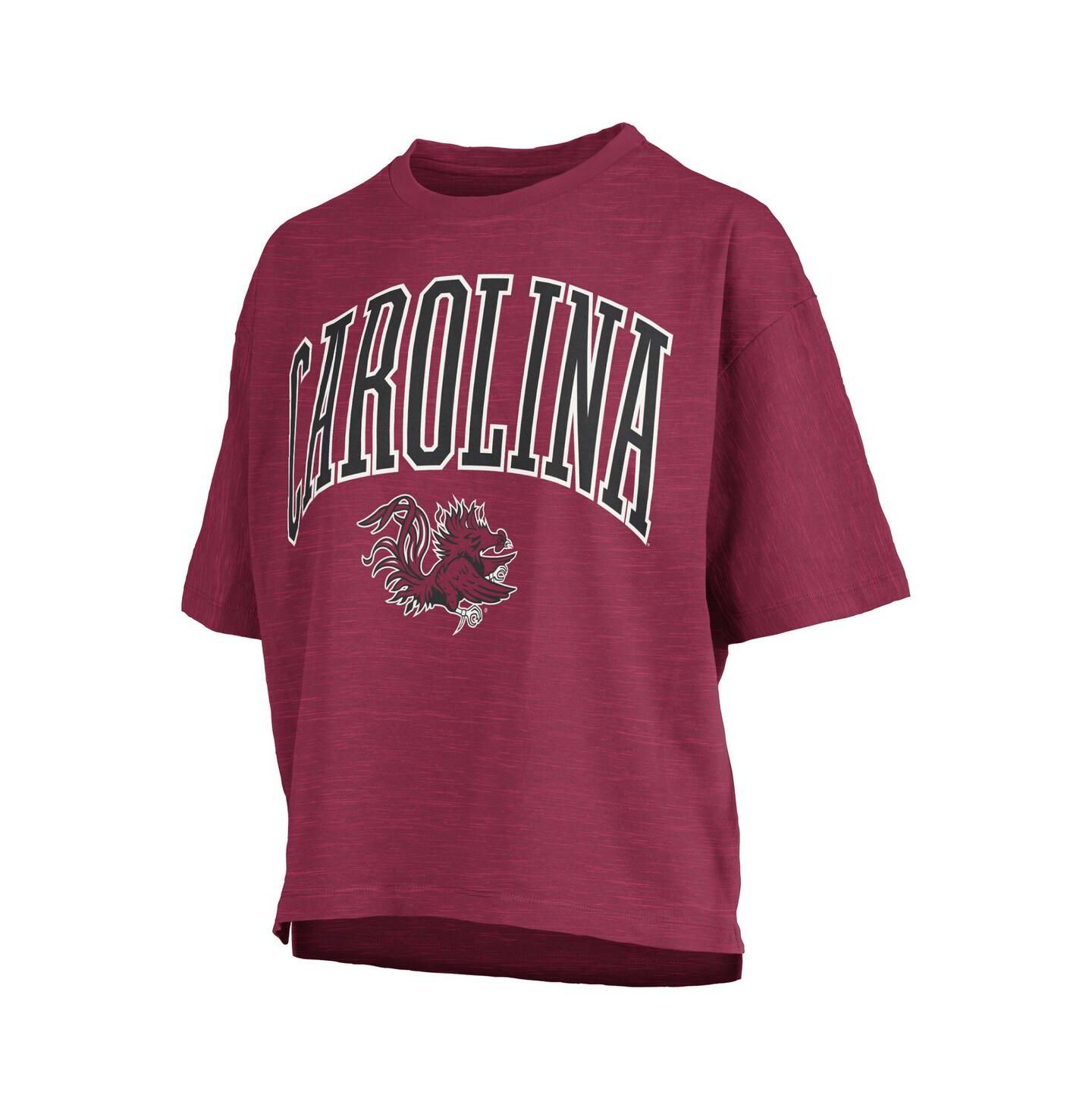 Женская футболка Pressbox Garnet South Carolina Gamecocks Nelson Arch Over Logo Waist Length Oversized Slub — фото 2