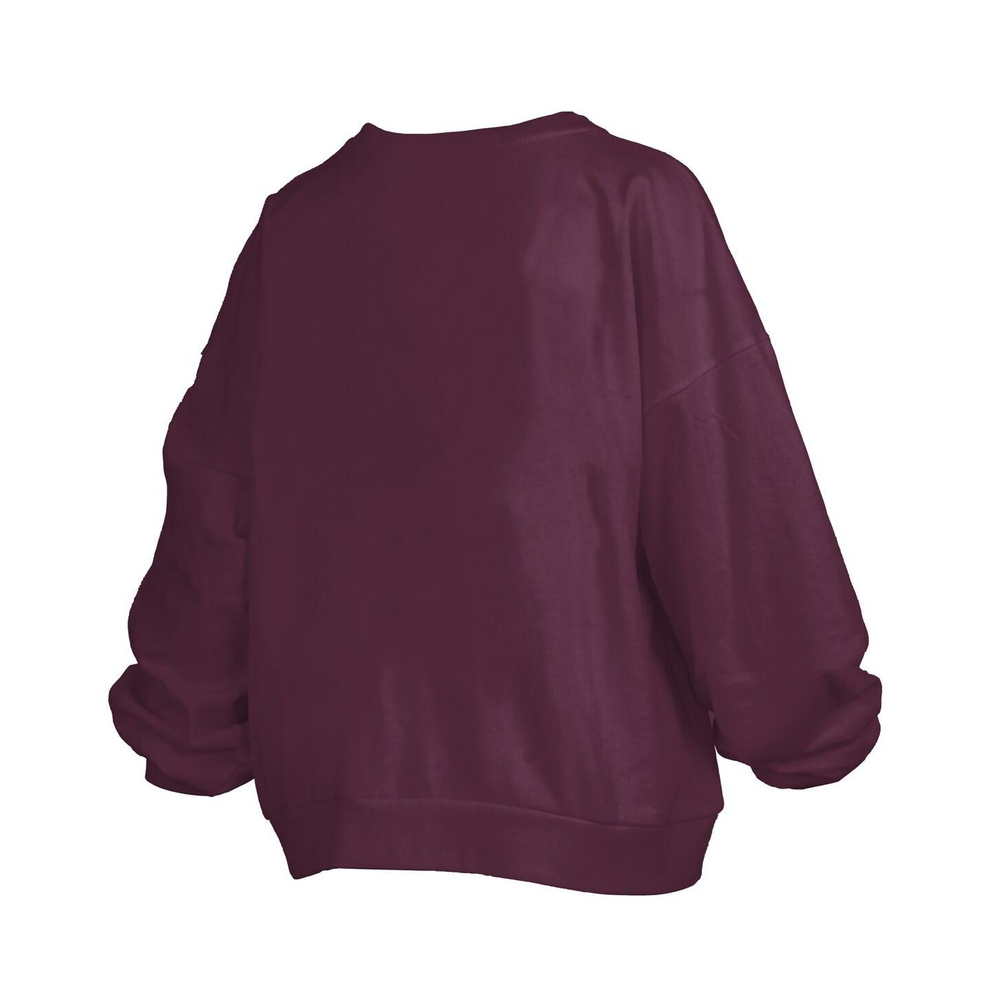 Женская толстовка Pressbox Maroon Virginia Tech Hokies Janise Arch Over Logo Waist Length Oversized Pullover — фото 3