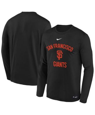 Nike - Big Boys and Girls Black San Francisco Giants Authentic Collection Legend Performance Long Sleeve T-Shirt