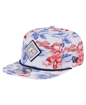 New Era - Men's White Atlanta Braves Printed Island Golfer Snapback Hat