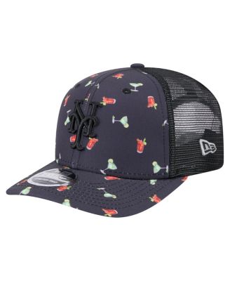 New Era - Men's Black New York Mets Adventure Drinks Pattern 9SEVENTY Stretch-Snap Hat