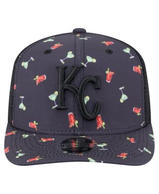 Men's Black Kansas City Royals Adventure Drinks Pattern 9SEVENTY Stretch-Snap Hat