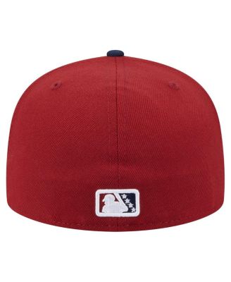 Men's Burgundy/Navy Somerset Patriots Authentic Collection 59FIFTY Fitted Hat
