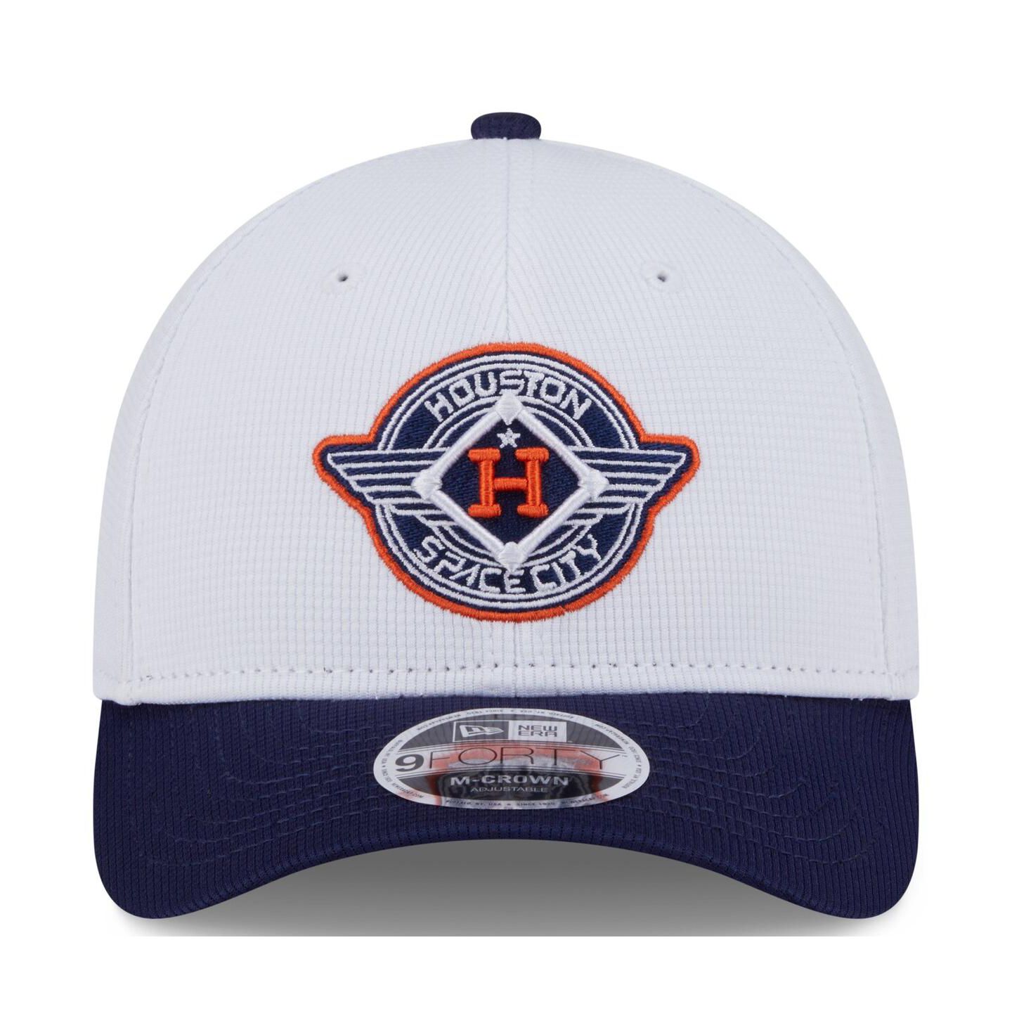 Мужская кепка New Era White/Navy Houston Astros 2025 City Connect Batting Practice 9FORTY Adjustable Hat — фото 2