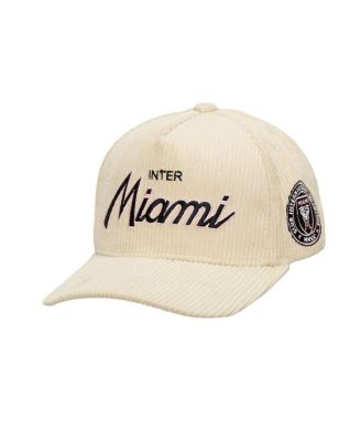 Mitchell & Ness - Men's Cream Inter Miami CF Corduroy Off Pro Crown Adjustable Hat
