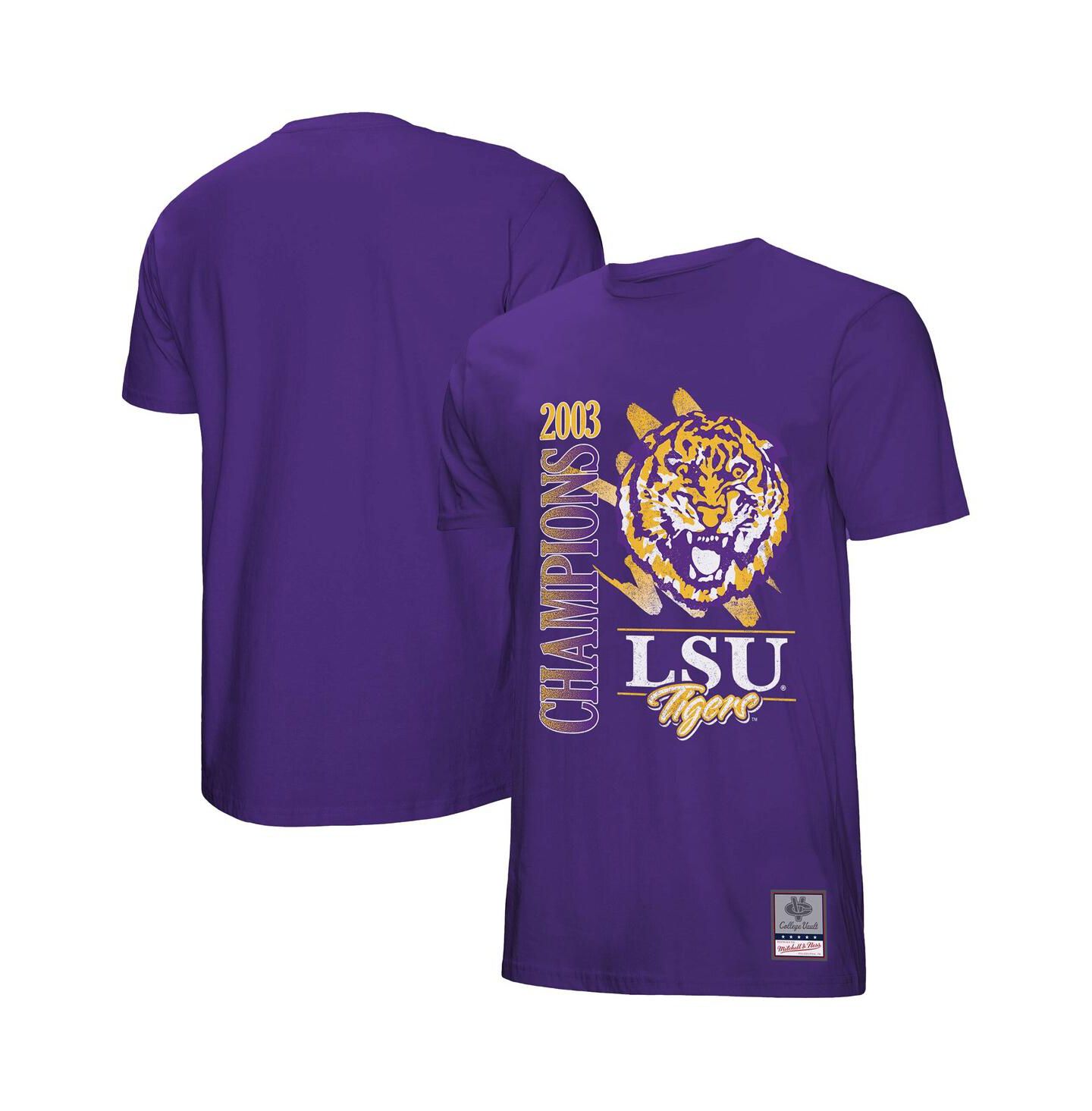 Мужская футболка Mitchell & Ness Purple LSU Tigers Retro Brush Mineral Wash — фото 1