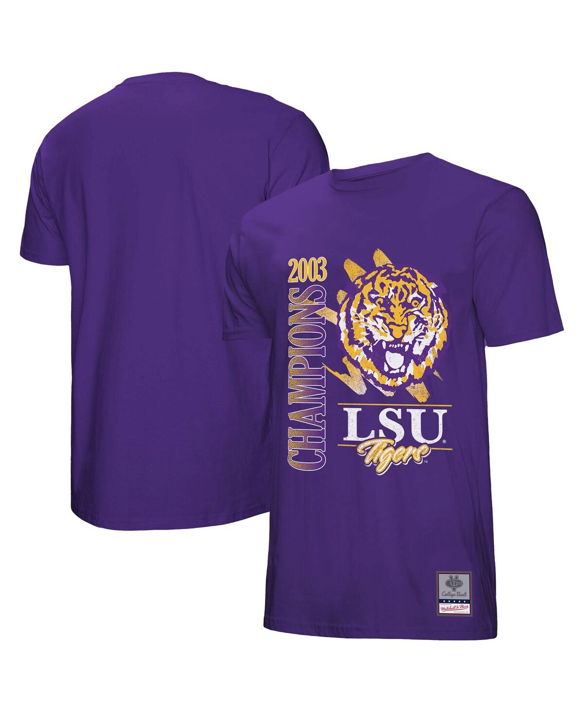 Mitchell & Ness Men's Purple Lsu Tigers Retro Brush Mineral Wash T-Shirt - Purple