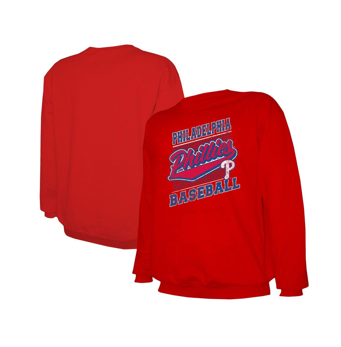Мужская толстовка Stitches Red Philadelphia Phillies Lightweight Crew — фото 1