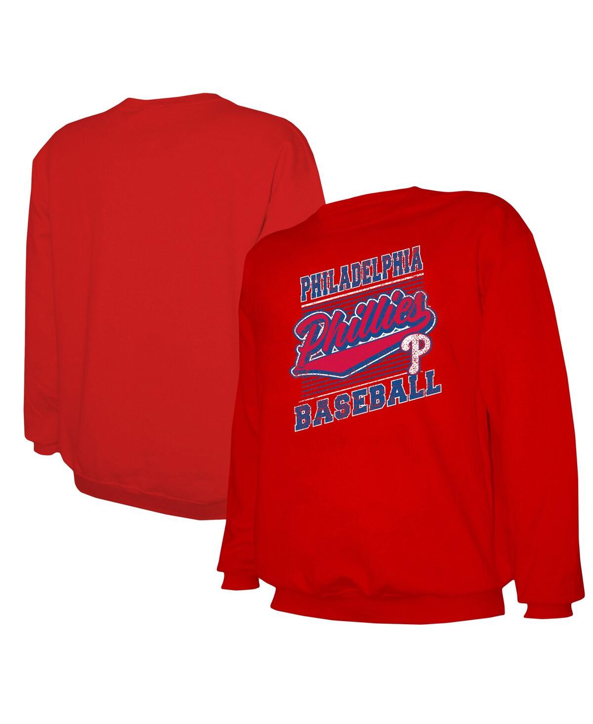 Men's Red Philadelphia Phillies Lightweight Crew Sweatshirt - Red