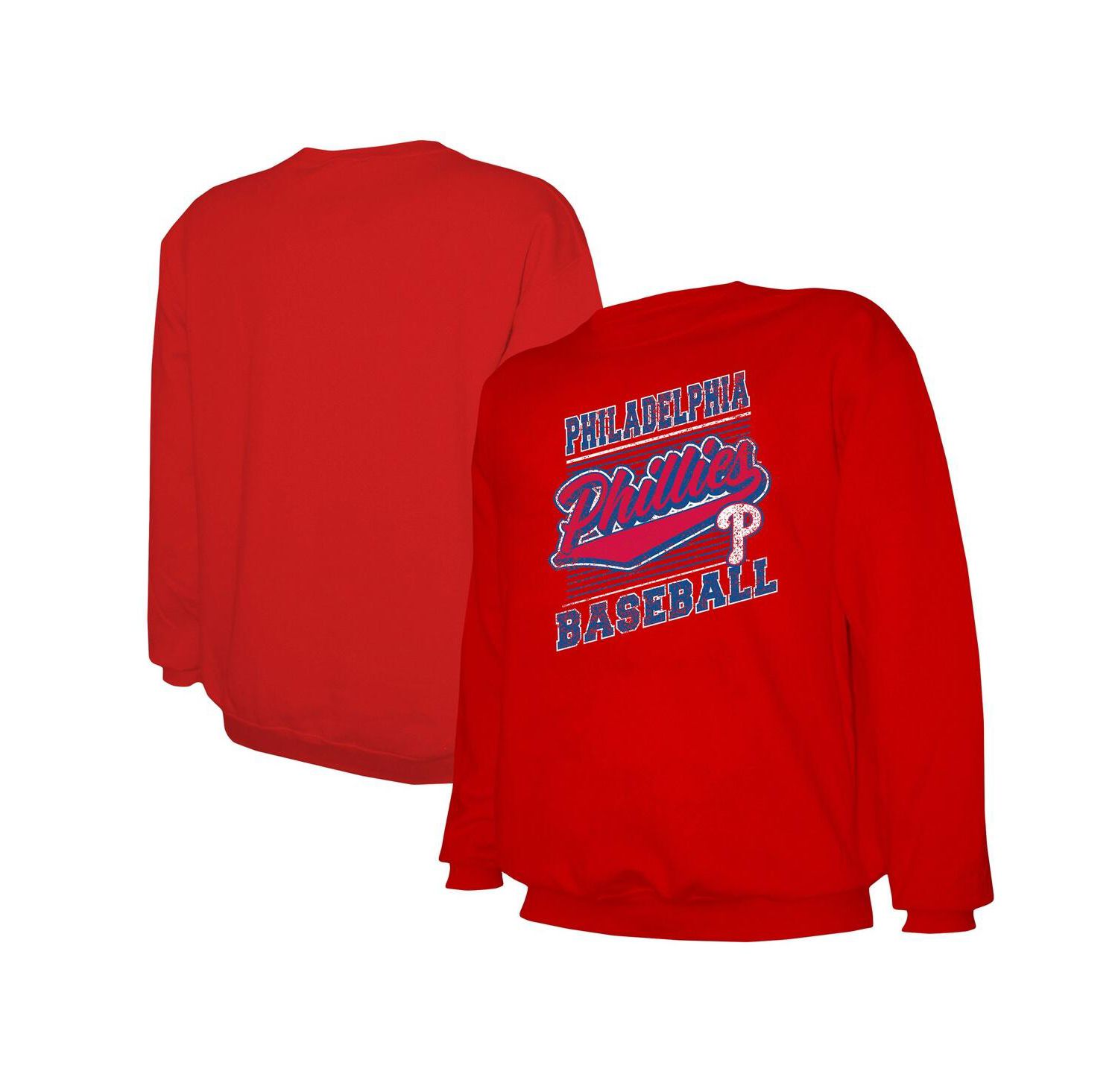Men's Red Philadelphia Phillies Lightweight Crew Sweatshirt