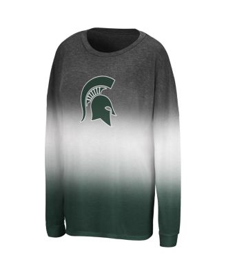 Women's Black Michigan State Spartans Winkle Dip Dye Long Sleeve T-Shirt