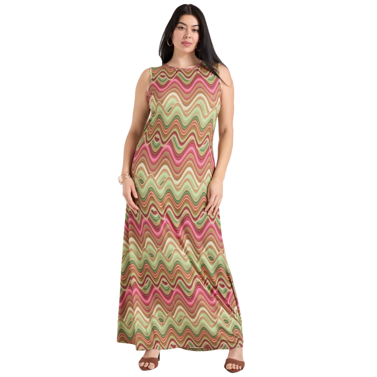 Plus Size June + Vie Tank Top Maxi Dress - Heat waves