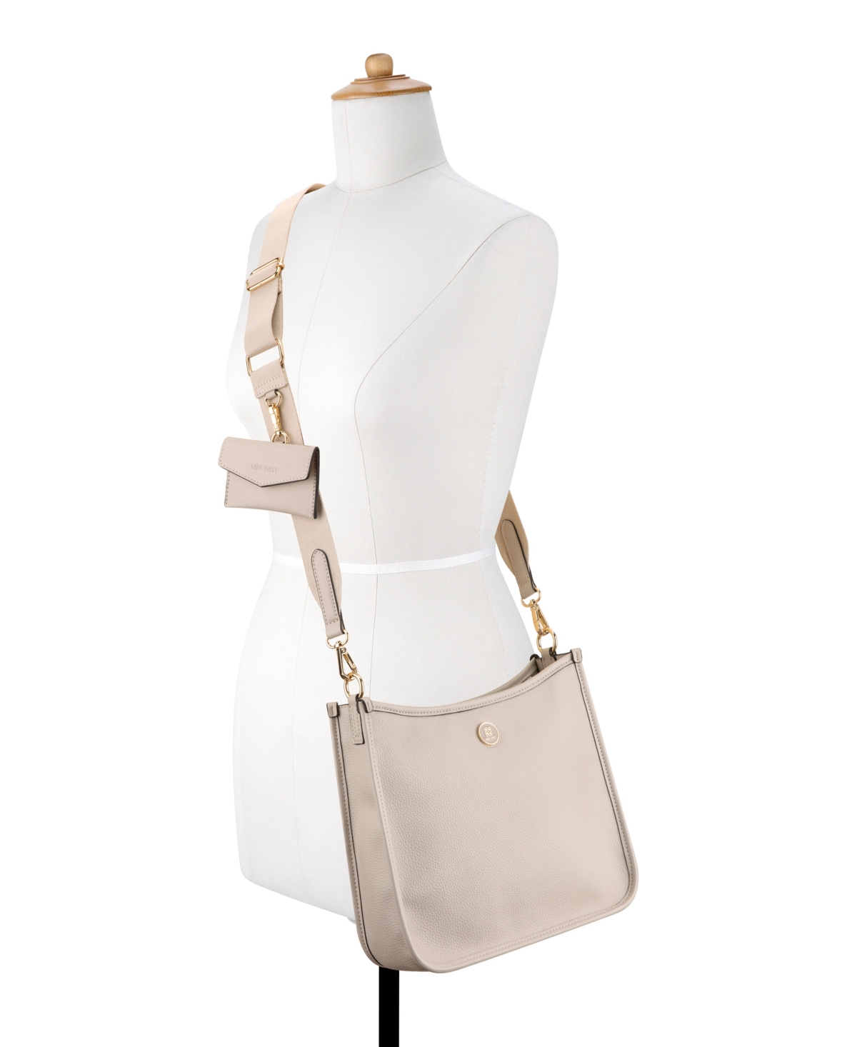 Shop Nine West Nalini Large Swing Crossbody Bag In Cement