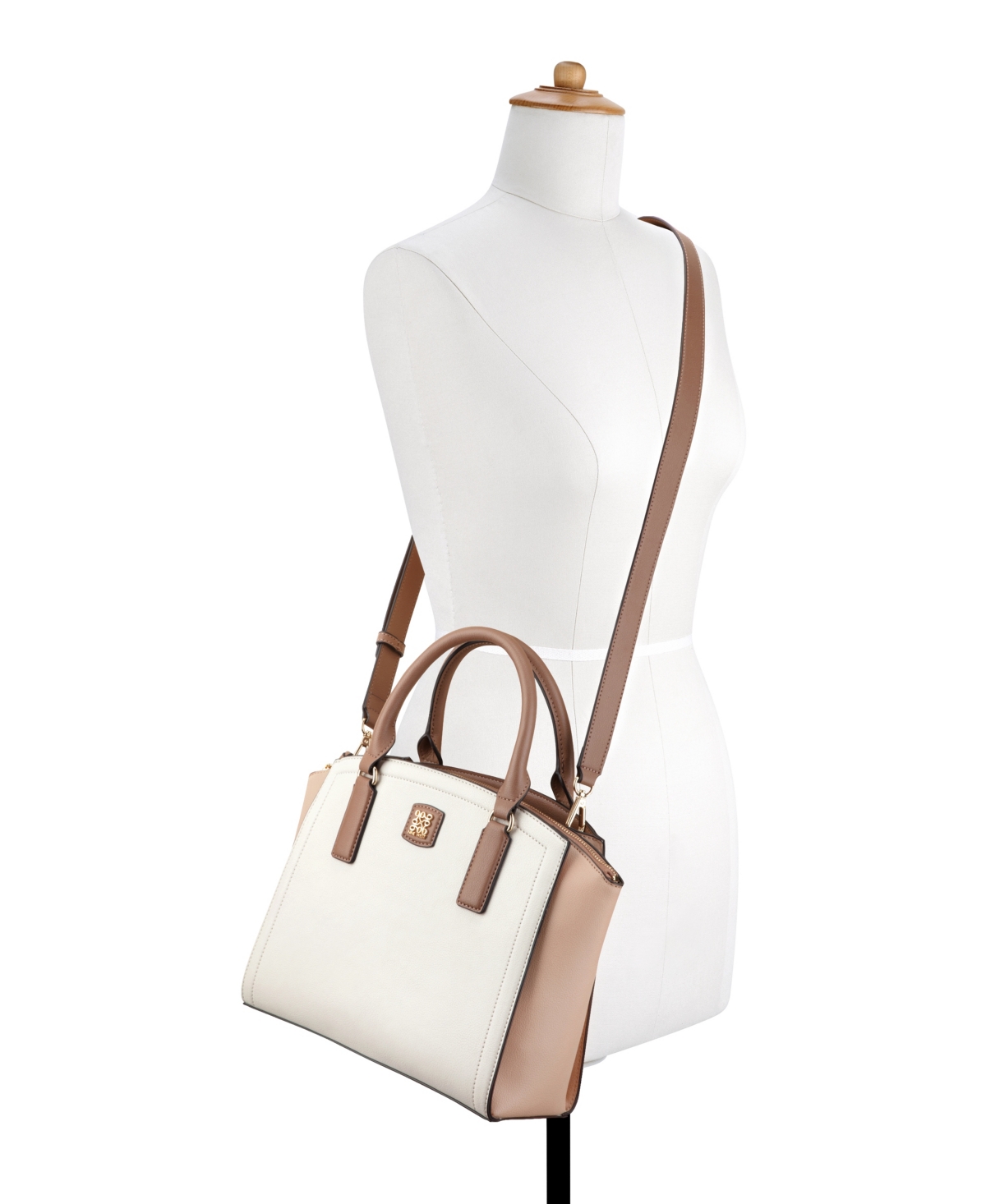 Shop Nine West Coen Medium Satchel Bag In Milk Multi