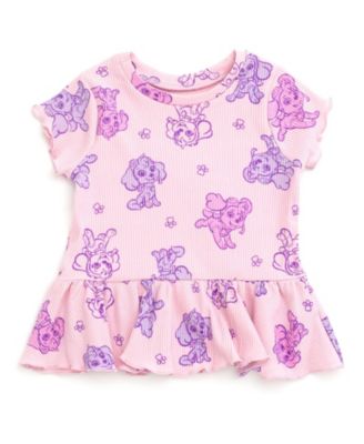 Girls Skye Ribbed Peplum T-Shirt and Shorts Outfit Set