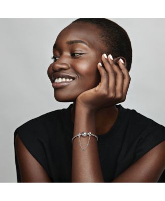 Triple Blue Stone Safety Chain Charms