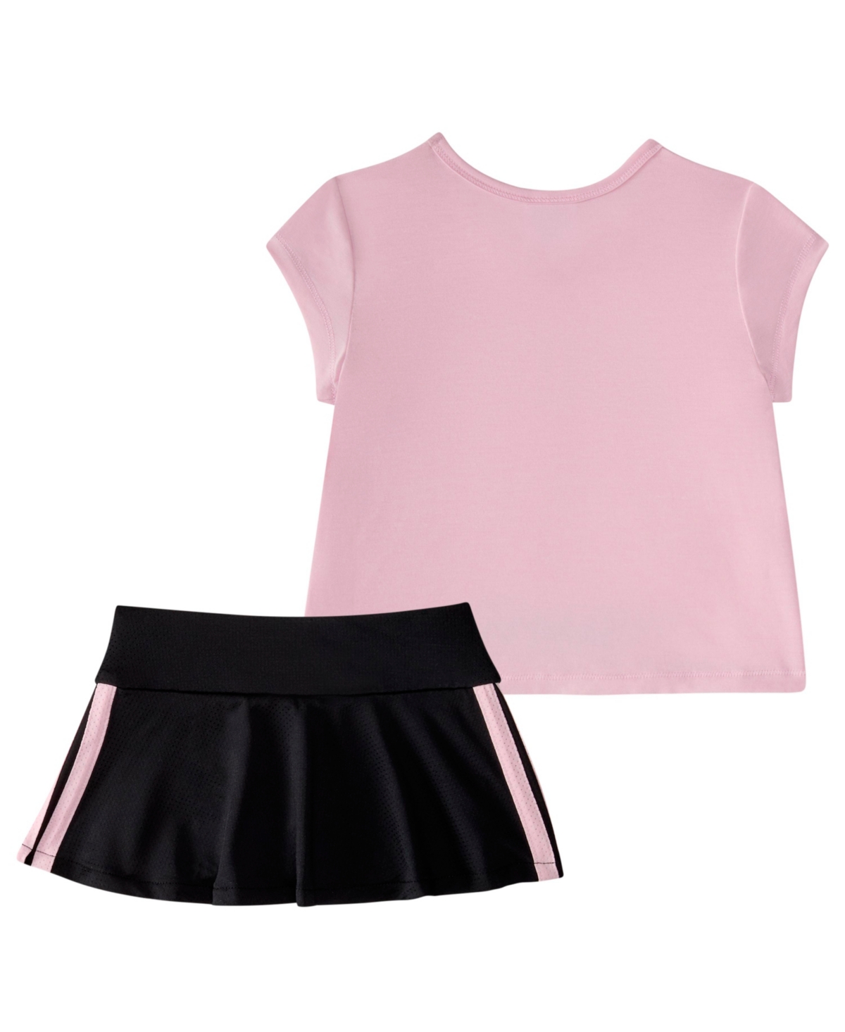 Adidas Originals Baby Girls 2-piece Pleated T-shirt And Flounce Skort Set In Clear Pink