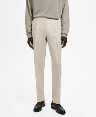 MANGO - Men's Salerno 100% Linen Slim Fit Suit Pants