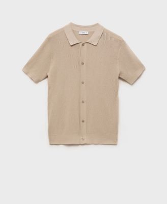 Men's Openwork Knit Structured Shirt